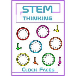 Clock Faces and Hands Telling the Time Math Clip Art